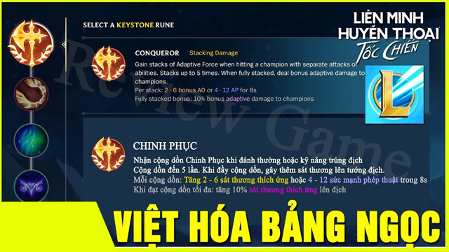 Bảng ngọc trong game liên minh mobile