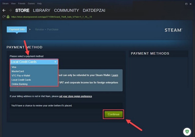 Cách nạp steam