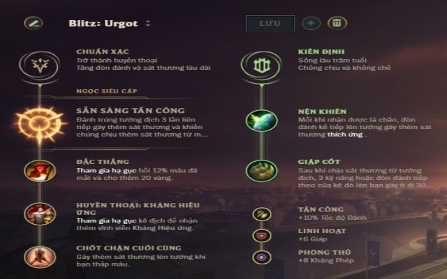 Tiêu điểm tướng Urgot - Bảng ngọc hiệu quả nhất dành cho Urgot