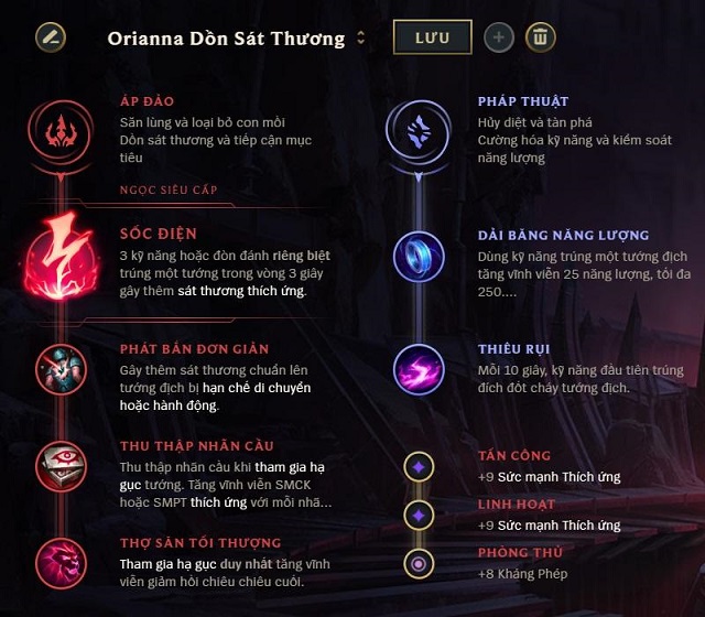 Cách xây dựng bảng ngọc cho Orianna Tốc Chiến